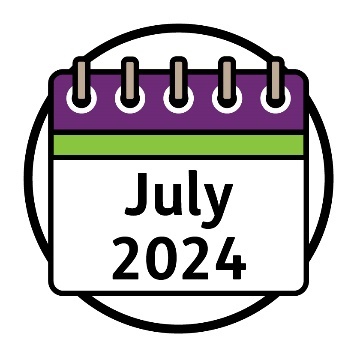 A calendar that reads 'July 2024'.