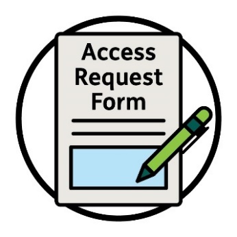 A form titled 'Access Request Form' and a pen.