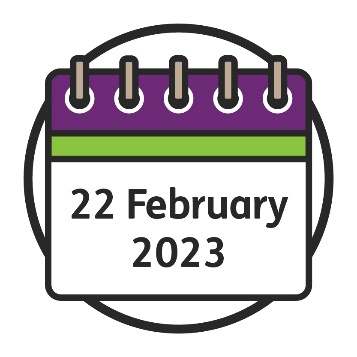 A calendar that says '22 February 2023'.