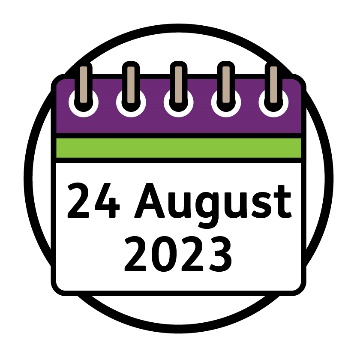 A calendar that says '24 August 2023'.