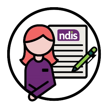 An NDIA planner, and NDIS document and a pen.