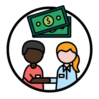 2 providers shaking hands beneath a money icon.