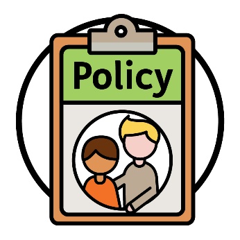 A policy document showing a person supporting someone else.
