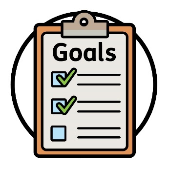 A goals document showing a list with 2 ticks.