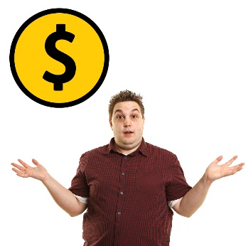 A participant shrugging. Next to them is a dollar symbol.