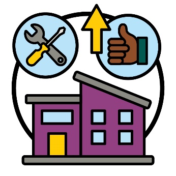 A house with a tools icon and a make better icon above it.