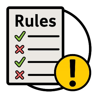 A list of rules with an exclamation mark symbol