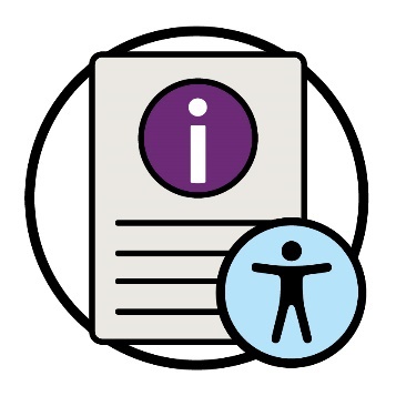 An information document and an accessibility icon.