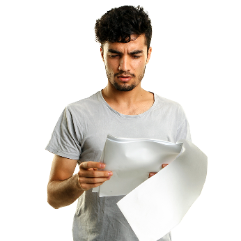 A participant reading a document.
