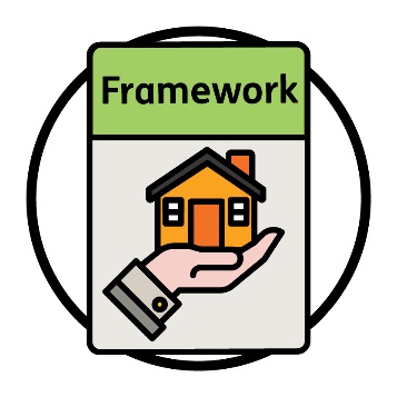 A framework document with a home and living supports icon.