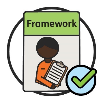 Framework document with a home and living partner icon and a tick.